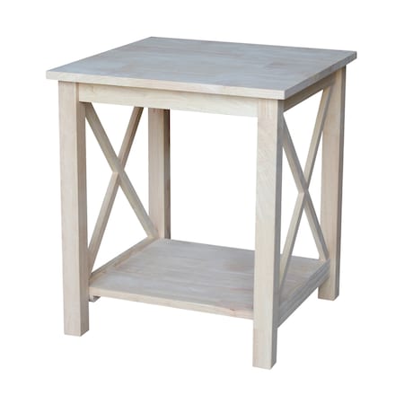 International Concepts Rectangle Hampton End Table, 22 W, 22 L, 25 in H, Wood, Unfinished OT-70E